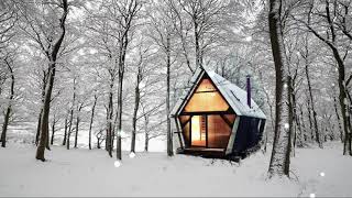 Snowfall and Gentle Winter Wind 4 hours [no ads] Cozy Log Cabin Ambience
