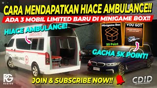 CARA MENDAPATKAN HIACE AMBULANCE!! GACHA 3 MOBIL LIMITED BARU DI MINIGAME BOX!! - CDID Roblox