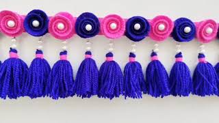 ऊन और चूड़ियों से बनाए दरवाजे के लिए 2 आसान तोरण/Woolen door hanging/Wool craft ideas/Wool ki toran