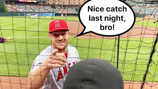 I impressed MIKE TROUT by catching a home run!