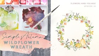 How to paint a Watercolour Wildflower Wreath