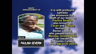 Paulina Severin ~ Short Obituary