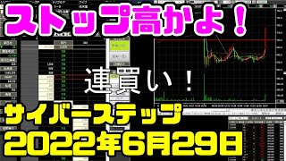 【デイトレーダー】サイステまさかのストップ高！持ってましたよ！（サイバーステップ3810）