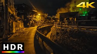 Japan onsen town late night wandering - Beppu, Japan // 4K HDR