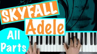 How to play SKYFALL - Adele Piano Tutorial Chords Accompaniment