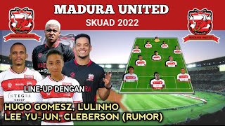 Skuad MADURA UNITED 2022 Terbaru || Starting Line-up Dengan : LULINHO,LEE YU-JUN,CLEBERSON(RUMOR)