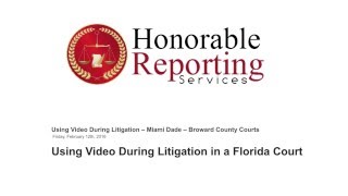 Litigation and Deposition Video Services Miami, Broward Palm Beach 754-367-1802