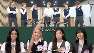 BTS and Blackpink in school #blackpink #bts