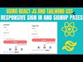 Build Responsive Effective SignIn and SignUp Page Using React Js and Tailwind CSS| React js tutorial