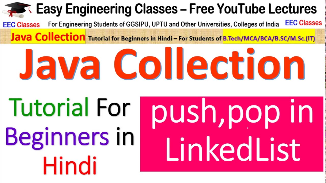 Java LinkedList Tutorial #4 | Push() And Pop() Method With Coding ...