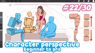 how to draw CHARACTERS in PERSPECTIVE! | Full Drawing Tutorial - Art Bootcamp #22/30