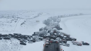 I-80 Wyoming Chaos: Trucks Wreck Shuts Down Interstate