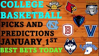 College Basketball Picks and Predictions January 1st Best Bets Today