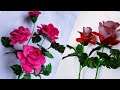 How to make Rose flower from plastic bag | flower crafts