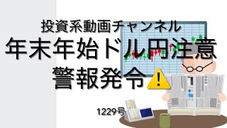 投資系動画チャンネル1229号　年末年始ドル円注意警報発令⚠️