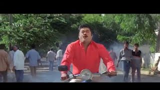 Jaggesh Comedy - Jaggesh Hits Girl With His Bike | Hucchana Maduveli Undone Jana Kannada Movie Scene