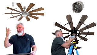 Installing a 5-foot-Wide Rustic Windmill Ceiling Fan With Downrod, Step-by-Step Guide