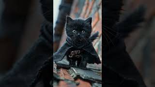 Transformation of the Little Black Cat: 🐾🌌✨ Mysterious transformation #cat #cats #catvideos #assasin