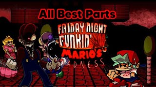 ALL BEST PARTS OF ALL SONGS IN FNF: MARIO'S MADNESS V2🍄🔥🔥