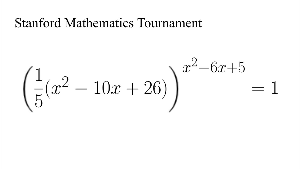 An Easy Exponential Equation | Stanford Mathematics Tournament - YouTube