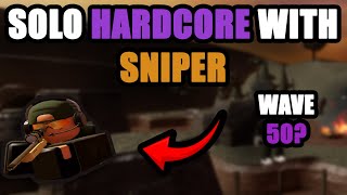 Easy Solo Hardcore Wave 43 Using Only Sniper | Tower Defense Simulator