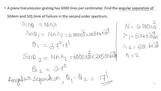 Problems & solutions on Diffraction and Grating