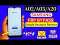 Samsung A20/A02/A03 FRP Bypass Without PC 2024 | Forgot Google Account/Unlock | Google ID Bypass