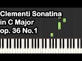 Clementi Sonatina in C Major op.36 No. 1 Slow Piano Tutorial