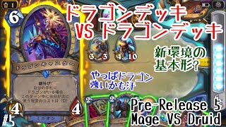 【ハースストーン】ドラゴンメイジ VS ドラゴンドルイド!やっぱドラゴン強いかも!?(Pre-Release Mage VS Druid)[Descent of Dragons#5]