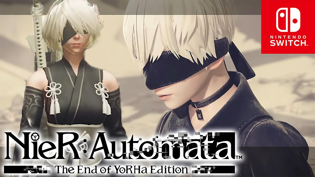 【ニーアオートマタ Switch】2Bの和装衣装DLC 廃墟都市～砂漠アダム戦 Aルート チャプター2＆3【NieR:Automata The ...