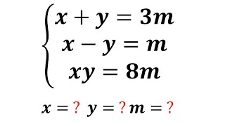 解方程，求x、y、m的值