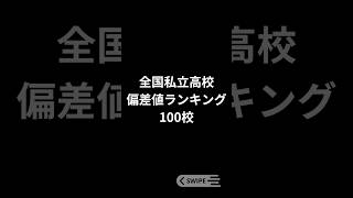 全国私立高校 偏差値ランキング 100校 #公立高校 #偏差値 #全国ランキング #ランキング #shorts