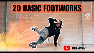 20 BASIC FOOTWORK | BREAKDANCE TUTORIAL | BBOY FOOTWORK TUTORIAL | THEAMARIST