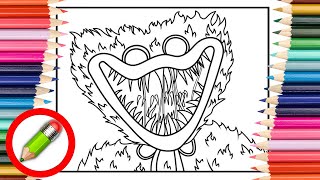 Scary Huggy Wuggy Coloring Pages | Poppy Playtime Coloring | Elektronomia & Stahl! - Journey