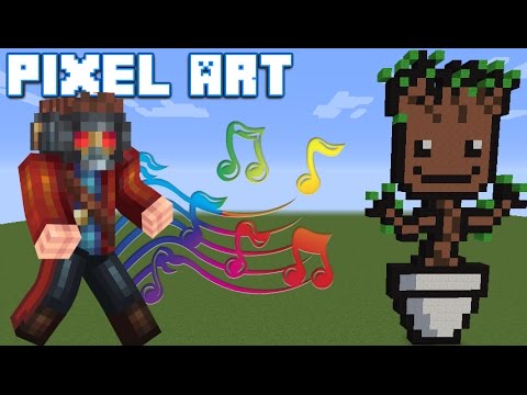 "Baby Groot" | Minecraft Pixel Art Tutorial - YouTube