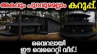 അകവും പുറവുമെല്ലാം കറുപ്പ്, വൈറലായി ഈ വെറൈറ്റി വീട്  | The Black Home