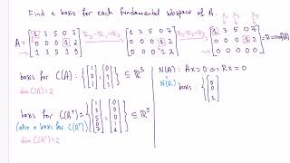 Finding Bases for the Four Subspaces