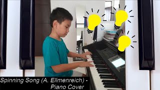 Piano lesson for 9 years old kids  Spinning Song (A. Ellmenreich) Piano cover. Pianoforte Book