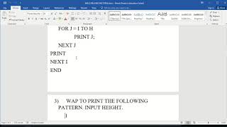 SPACE RELATED PATTERN PRINTING IN QBASIC