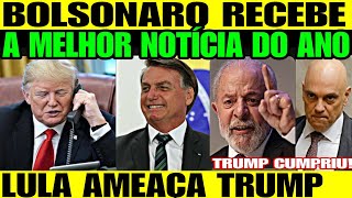 Bolsonaro recebe A MELHOR NOTÍCIA DO ANO! LULA E MORAES ENTRA EM PÂNICO! LULA AMEAÇA TRUMP! SENADOR