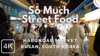 Amazing Street Food at Haeundae Market | Walking Tour in Busan, South Korea
