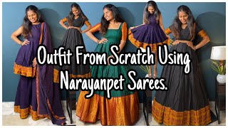 Outfit From Scratch Using Narayanpet Sarees | Design Ideas for Narayanpet Dresses | nayalooks