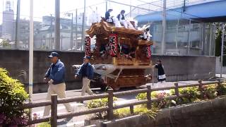 足代だんじり東大阪ふれあい祭り2014年オープニング樟蔭学園前にて