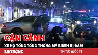 Xe hộ tống Tổng thống Mỹ Biden bị đâm | Báo Lao Động