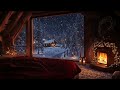 cozy winter night ambience relaxing fireplace u0026 snowfall sounds for sleep and relaxation