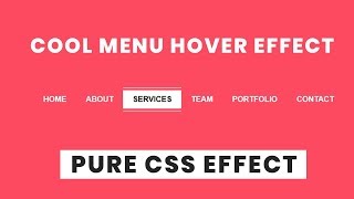 Cool CSS Menu Hover Effect | html css hover effects tutorial