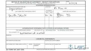 Learn How to Fill the DA form 1687 Notice of Delegation of Authority Receipt for Supplies