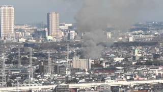 江戸川区のお寺で火事　タワーホール船堀より　2016.01.10