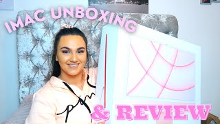 PINK M1 IMAC UNBOXING 2021 | 24'' IMAC UNBOXING, SETUP AND REVIEW | PINKRED | CAITLIN SINNETT