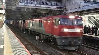 臨8063レ(仙貨A119)EH500-64[仙貨](金太郎・JRFマークあり)＋コキ20Bが大宮駅通過